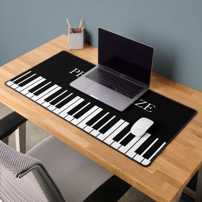 Touches de piano noir et blanc personnalisées (Bureau 2)