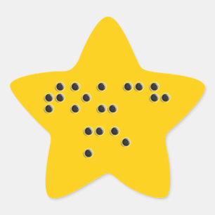 Touchez-moi autocollant d'étoile (de braille)