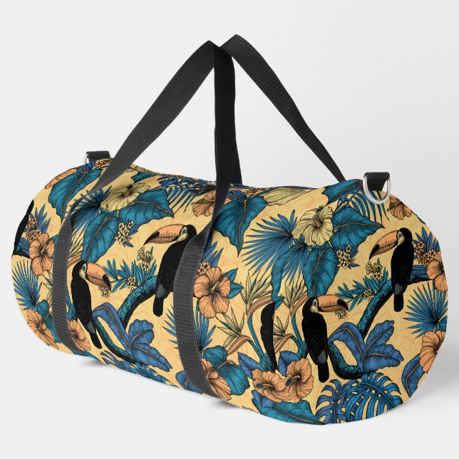 Touchgarten in Gelb und Blau Duffle Bag (Linke Ecke)