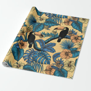 Touchgarten in Gelb und Blau Geschenkpapier