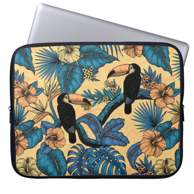 Touchgarten in Gelb und Blau Laptopschutzhülle (Vorderseite)