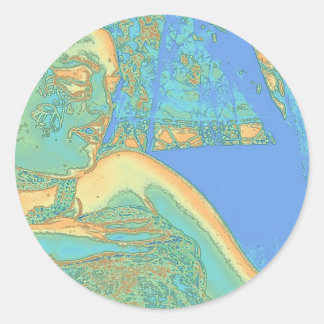 Touching Oshun Runder Aufkleber