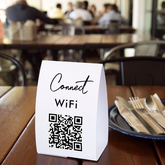 Touchless Menu QR Connect WiFi Black Tischaufsteller (In Situ (Restaurant))