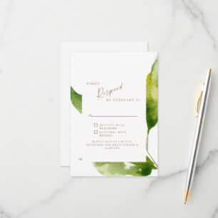 Touchs der Spring Foliage Gold & White RSVP Card Karte