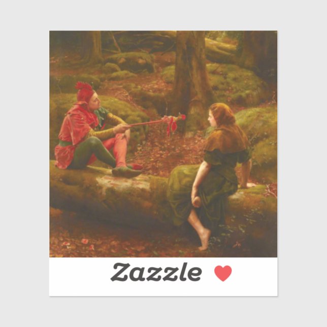 Touchstone and Audrey (Jester Teasing Lady Lover) Aufkleber (Blatt)