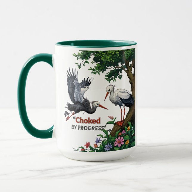 Touffé par le Progrès – Mug Éco-Conscience (Gauche)