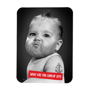 Tough Beared Baby Boy Magnet