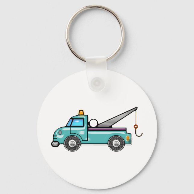 Tough Blue Tow Truck Schlüsselanhänger (Vorderseite)