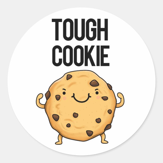 Tough Cookie Funny Cookie Puff Runder Aufkleber (Vorderseite)