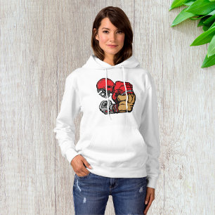 Tough Football Warrior Mascot Red Helmet Muskel Hoodie