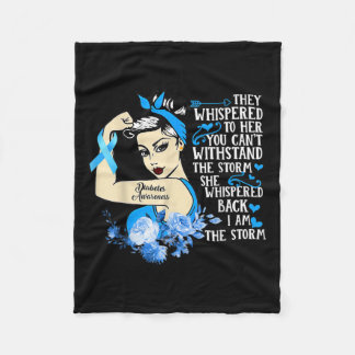 Tough Girl Ribbon I'm Storm Diabetes Awarenes Fleecedecke