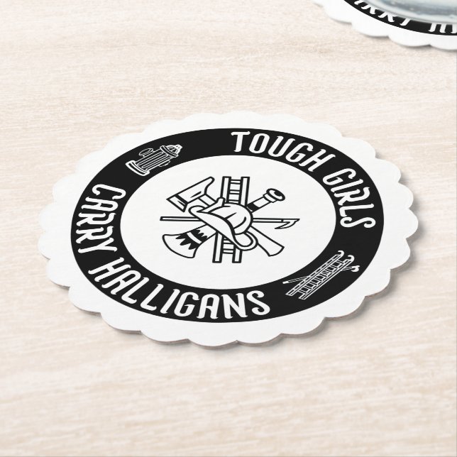 Tough Girls Carry Halligans Feuerwehrmann Cool Untersetzer (angewinkelt)