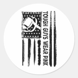 Tough Guys tragen Pink Brustkrebs Fußll Amerikanis Runder Aufkleber