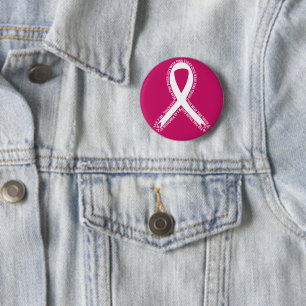 Tough Guys Wear Pink Breast Cancer Awareness Button