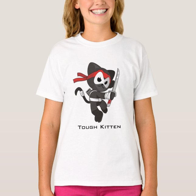 Tough Kitten Ninja Kitty T - Shirt (Vorderseite)