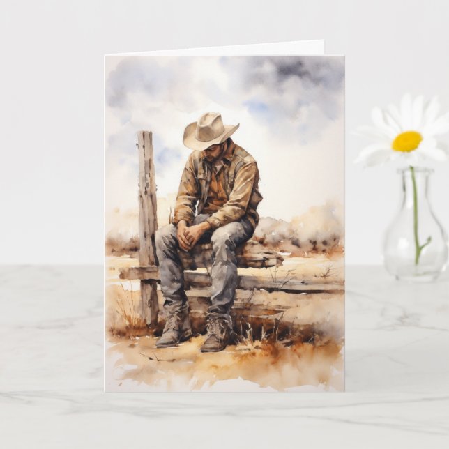 "Tough Trails, Tender Hearts" Western Beileid Karte (Kleine Pflanze)