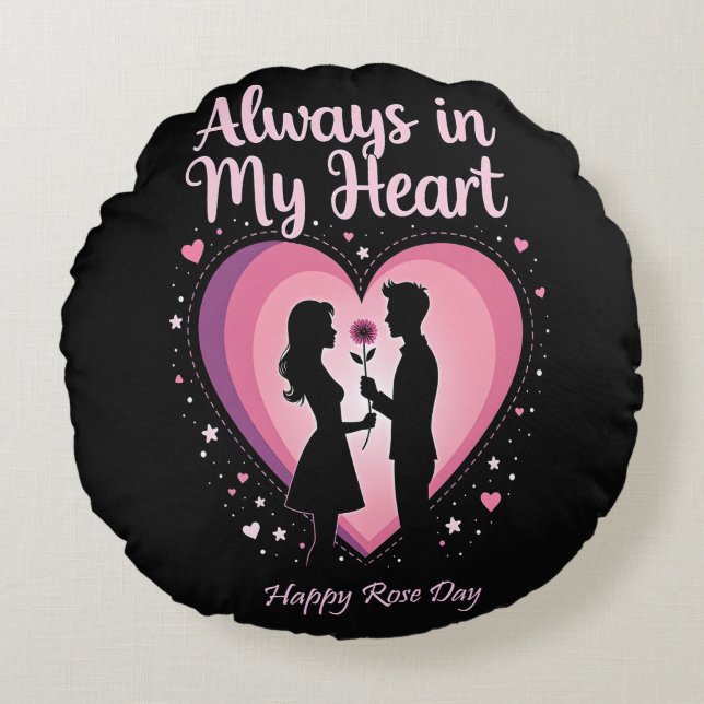 Toujours dans mon coeur Couverture Coussin ronde - (Devant)