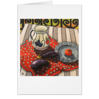 "Toujours la vie carte avec d'aubergine" art