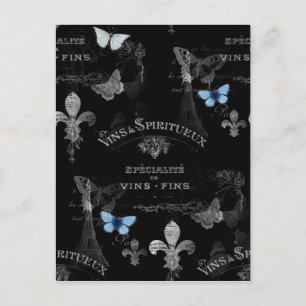 Toujours Paris Butterflies Collage Postcard Postkarte