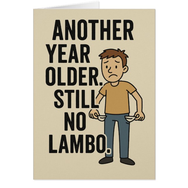 Toujours Pas Lambo Drôle Crypto Carte Anniversaire (Devant)