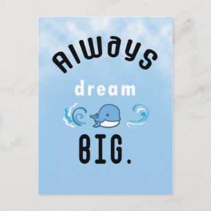 Toujours rêver grande carte postale Quote de motiv