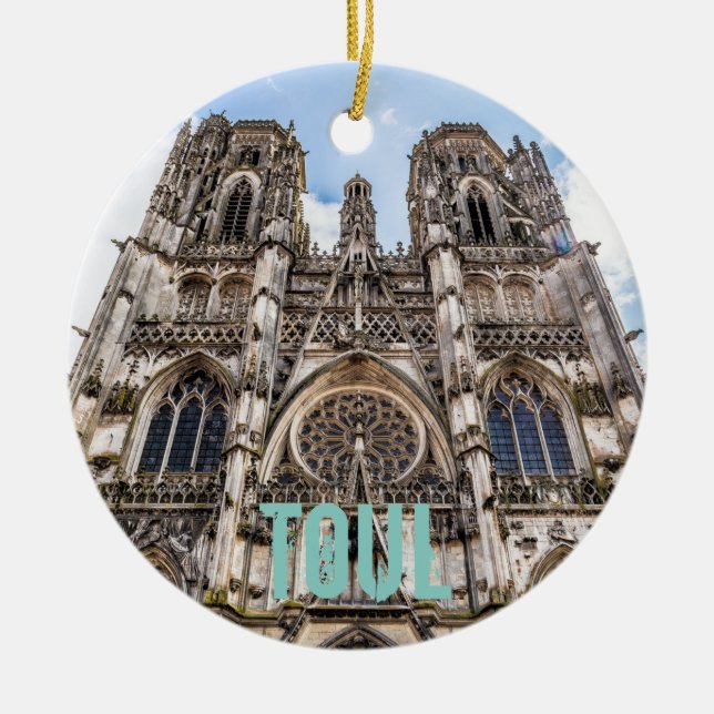 Toul St. Etienne Cathedral Frankreich Geschenk Keramik Ornament (Vorne)