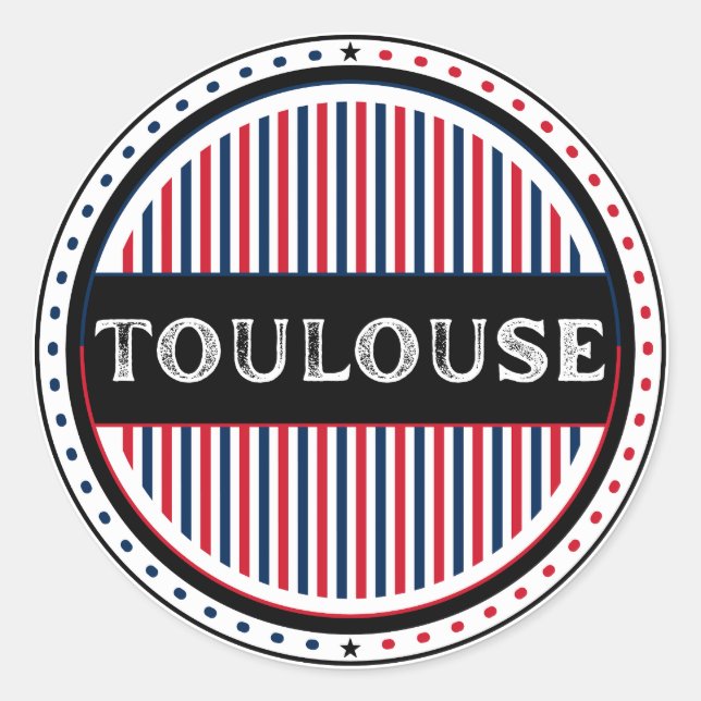 Toulouse City Pride Emblem – French Identity Runder Aufkleber (Vorderseite)