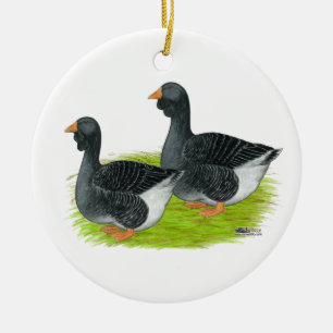 Toulouse Dewlap Geese Keramikornament