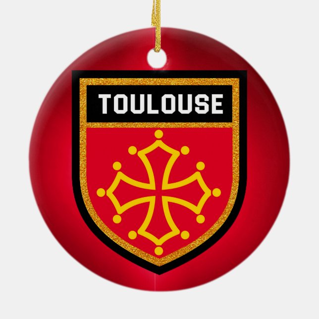 Toulouse-Flagge Keramik Ornament (Hinten)