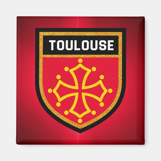 Toulouse-Flagge Magnet (Vorne)