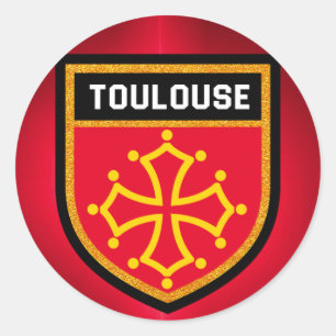 Toulouse-Flagge Runder Aufkleber