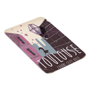 Toulouse Frankreich Cartoon-Reiseplakat Magnet