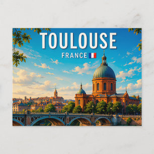 Toulouse Frankreich Pink City Charme Postkarte