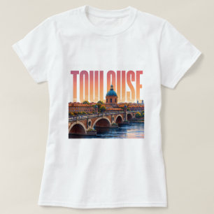 Toulouse Frankreich Reise Rosa Stadt Charme T-Shirt