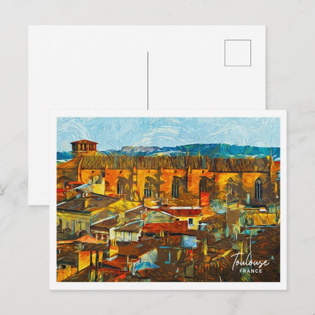 Toulouse Frankreich Schönes Öl Paint Landschaft Postkarte (Vorne/Hinten)