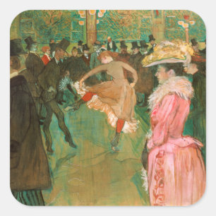 Toulouse-Lautrec - Auf dem Weg zum Tanz Quadratischer Aufkleber
