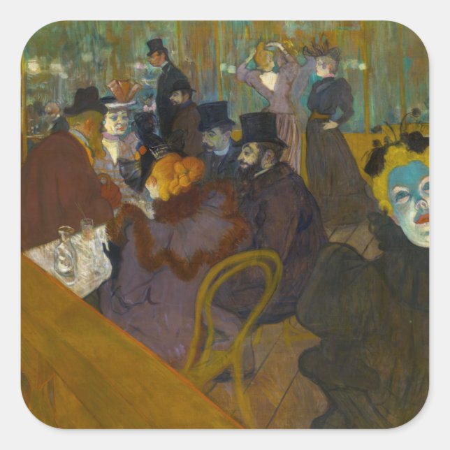 Toulouse-Lautrec - Auf der Strecke Quadratischer Aufkleber (Vorderseite)