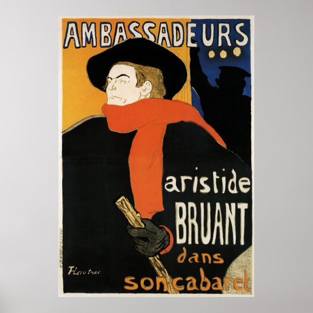 Toulouse-Lautrec: Botschafter Aristide Bruant Poster (Vorne)