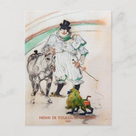 Toulouse-Lautrec, Circus Clown, Pferd und Affe Postkarte