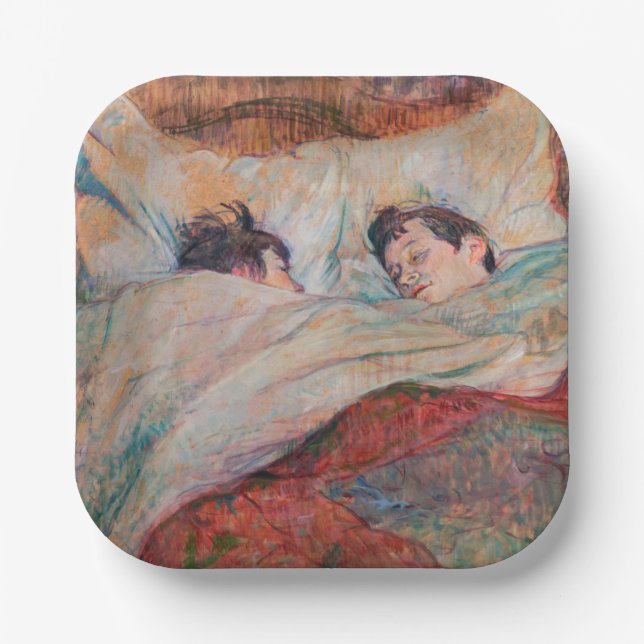 Toulouse-Lautrec - Das Bett Pappteller (Vorderseite)
