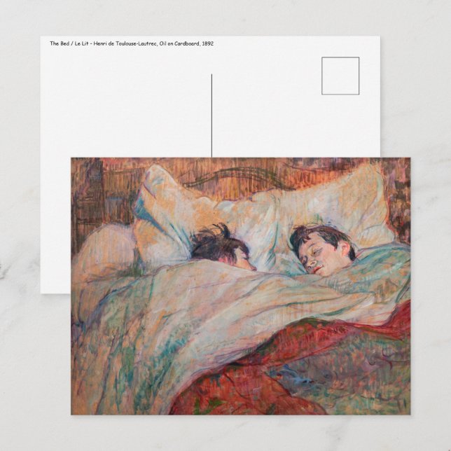 Toulouse-Lautrec - Das Bett Postkarte (Vorne/Hinten)
