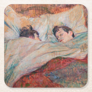 Toulouse-Lautrec - Das Bett Rechteckiger Pappuntersetzer