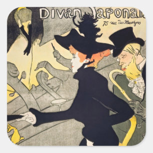 Toulouse-Lautrec - Divan Japonais Quadratischer Aufkleber