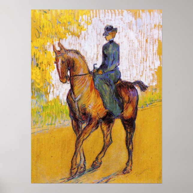 Toulouse-Lautrec-Frau auf Pferdeplakat Poster (Vorne)
