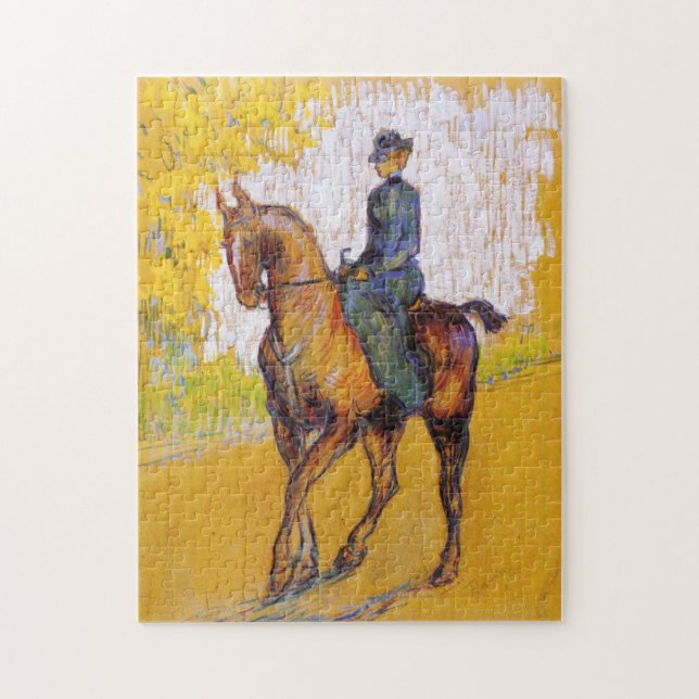 Toulouse-Lautrec Frau auf Pferdepuzzlespiel (Vertikal)