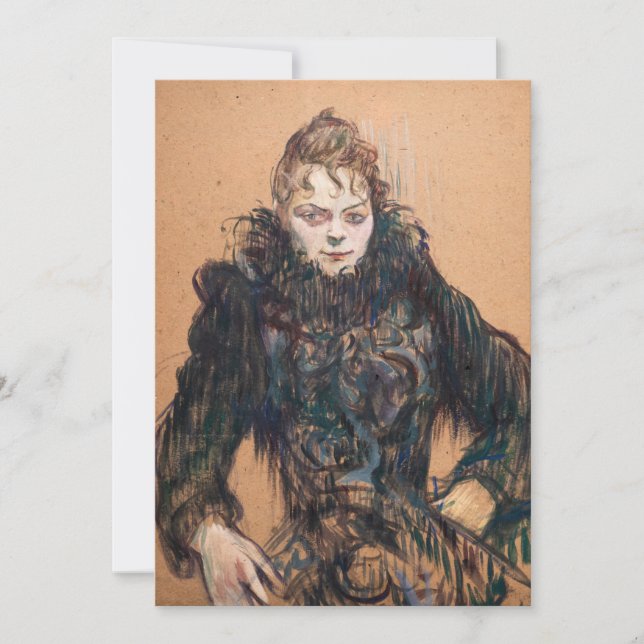 Toulouse-Lautrec - Frau mit schwarzem Boa Einladung (Vorderseite)