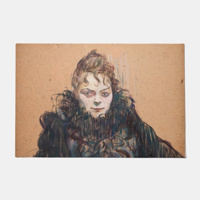 Toulouse-Lautrec - Frau mit schwarzem Boa Fußmatte (Vorderseite)