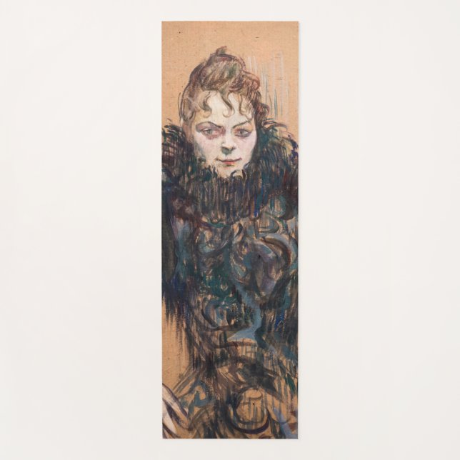 Toulouse-Lautrec - Frau mit schwarzem Boa Yogamatte (Vorderseite)