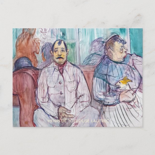 Toulouse-Lautrec, Frau, Sir, und der Hund Postkarte (Vorderseite)