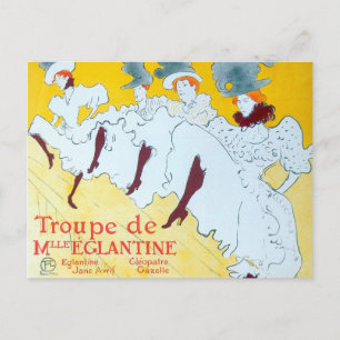 Toulouse Lautrec Gelbes Tanzmädchen Plakat Postkarte